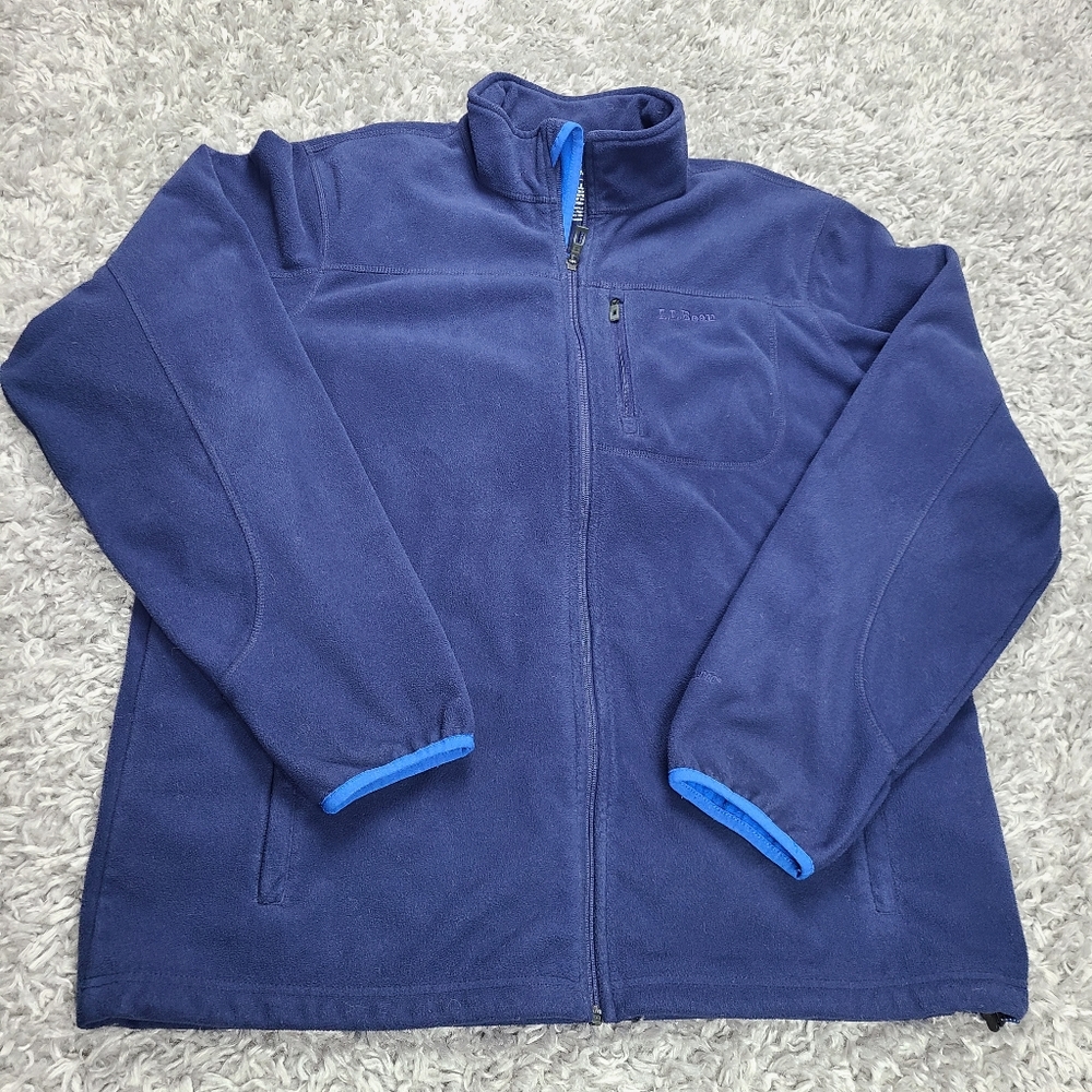 LL Bean Men's Tall Size Large Blue Fleece Polyster